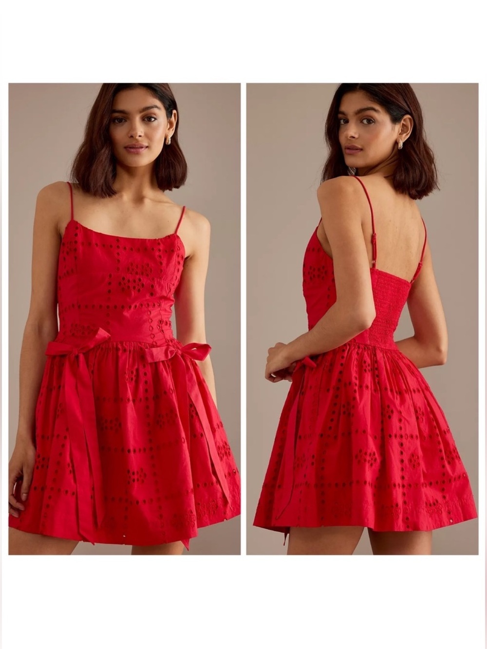 Damson Madder Penelope Mini Dress Spaghetti-Strap Eyelet Dress Free People sz 8
